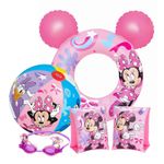 Minnie Kids Inflatables - 20" Beach Ball, Arm Bands, Googles & Swim Ring Tube