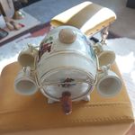 Vintage Miniature Whiskey barrel, 4 cups. 3 hunting scenes. original stopper