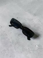 ZARA Black Rectangular Sunglasses Unisex Retro Y2K Thick Frame One Size