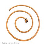 English Made Falconry Button Rope Leash, Leather Washer Orange XL 8mm Thick