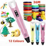 3D Printing Pen Set Doodle PLA Filament Printer Drawing 12 Colours Kids gift UK