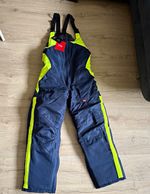 FlexiTog XS Navy/Yellow Ski Salopette Trousers Adjustable Straps Insulated