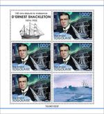 ERNEST SHACKLETON Antarctic Polar Explorer MNH 4v-Stamp Sheet (2024 Togo)