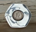 Hallmarked Solid Sterling Silver Joseph Gloster Elizabeth II Coin Dish 1974 65g