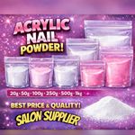 20g - 1kg Nail  Acrylic Powder, Nail Enhancement Powder,  Refill Bags- Free P&P 