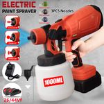 850W Cordless Battery Powered Paint Sprayer Fence Wall Airless HVLP Spray Gun