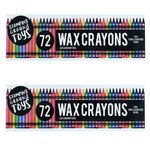 2 PACKS of Premium Wax Crayons for Kids Colouring Set School Art Supplies 144pcs
