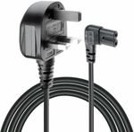 Samsung LED 4k UHD Flat Screen TV Mains Angled Power Lead Cable Long Black- 3M