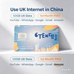 UK SIM Card | Use UK Data IN China | 1st Month FREE 50GB | YouTube WhatsApp Goog