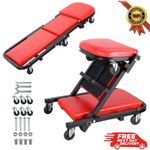 Mechanics Workshop Garage Creeper Board Rolling Crawler Stool Folding 6 Wheeled