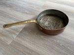 heavy old copper and brass pan ( b etched )