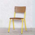 STACKING CHAIRS DINING CHAIR YELLOW FRAME WOODEN CAFE CHAIR RESTAURANT CHAIR
