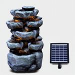 Solar Water Fountain LED Rock Solar Water Feature Home Garden Decoration