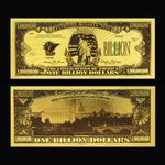 United States US 1 Billion Dollars Bill Gold Foil Banknote Liberty Gift Notes