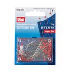  Prym Red Glass Headed Pins, Super Fine, 5 grams (35 pins) 0.4mm. Pinning Fabric