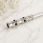 Floral Sterling Silver Cigarette Holder with Black Onyx, Handmade 925