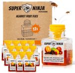 SUPER NINJA FRUIT FLY KILLER TRAP 1,2,4,12 PACK HIGHLY EFFECTIVE MEAL FLIES HOME