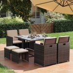 RATTAN GARDEN FURNITURE CUBE SET CHAIRS TABLE OUTDOOR PATIO RATTAN 8 SEATER