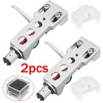 2*Silver Headshell For Audio Technica AT3600L Cartridge & Stylus+Free Boxes UK