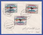 Kuwait 1966 National Holiday Eagle Mi. No. 306-308 on First Day Cover / FDC