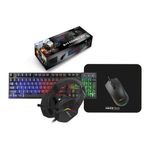 Maxx Tech 4 in 1 Combo Kit, Rainbow LED Gaming Keyboard, Rainbow LED Mouse, Head
