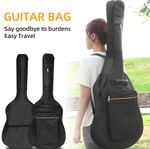 41 Inch Guitar Bag Water Resistant Guitar Case Black Padded Full Size Acoustic C