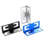 Boltless Shelving Upright Connectors (4 Pack) - Blue/Black/Silver - Metal Coated