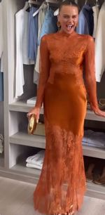 ZARA ZW COLLECTION SATIN LACE DRESS CARAMEL NEW SS26 SIZES S-XL REF 5919/133/732