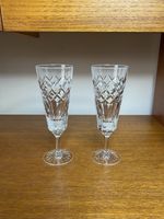 Tudor Crystal Latimer Pattern Lead Crystal Fluted Champagne Glasses Set of 2