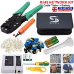 Complete RJ45 Network Tool Kit – Cable Crimper, Tester & Punch Down Set UK