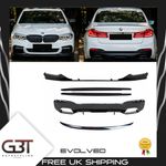 BMW 5 SERIES G30 BODYKIT FRONT LIP SIDE SKIRTS REAR DIFFUSER 2017-19 GLOSS BLACK