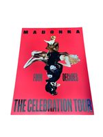 Madonna Celebration Tour A2 Red Lithograph Poster Official 2023 Silver Text