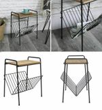 Wooden Magazine Rack Free Standing Books Storage Shelf Stand Home Office Tidy UK