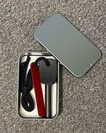 Fire Striker Kit Metal Tin w/ Ferro Rod Striker Lanyard for Camping Hiking