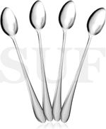 4 x Stainless Steel Long Handle Latte Glass Ice Cream Sundae Coffee Spoons 18cm