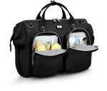 Pomelo Best Baby Changing Bag with Pram Clips and Changing Mat Black