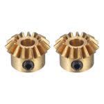 2pcs Bevel Gear Tapered Bevel Pinion Gear 0.8 Module (15T 4mm Hole)