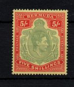 Bermuda 1945 5/- green, red & yellow mint LHM SG118E WS45264