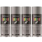 4X Light Grey Gloss Spray Paint Aerosol Auto Car Lacquer Wood Metal 400ml