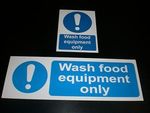 WASH FOOD EQUIPMENT ONLY  sign or sticker kitchen catering hygiene cafe pub bar