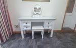 Lovely Dressing Table, Mirror, Stool & Glass top protector. Excellent.