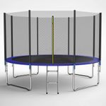 GALACTICA Trampoline Set 12FT Round Outdoor Safety Net Enclosure Ladder