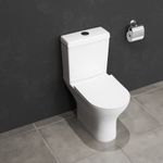 Simple Bathroom Close Coupled Toilet Soft Close Seat Cistern WC White Ceramic