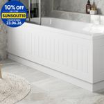 Modern Front Bath Side Panel Tongue & Groove White MDF 1700mm Adjustable Plinth