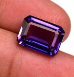 8 to 10 Ct Certified Natural Purple Bluish Sapphire Emerald Shape Loose Gemstone