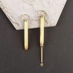 Mini Portable Spoon Metal Key Chain Gold Brass Key Ring Powder Shovel Accessory