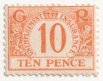 GB KGV Unemployment Insurance Government Stamp 10d - Mint MNH