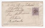 1857 QV 6d STAMP ON GB COVER TO UPPER PLENTY NEAR MELBOURNE VICTORIA AUSTRALIA