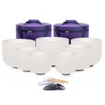 Hye-eun 432hz 6-12inch White Crystal Singing Bowls Set of 7pcs with Cases