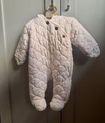 Mamas & Papas Quilted Padded Hooded Floral Snowsuit Pink 0-3 Months